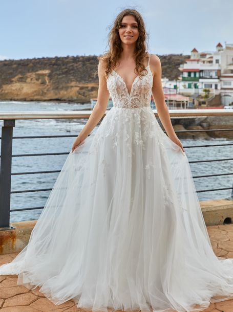 Brautkleid mit Blättern