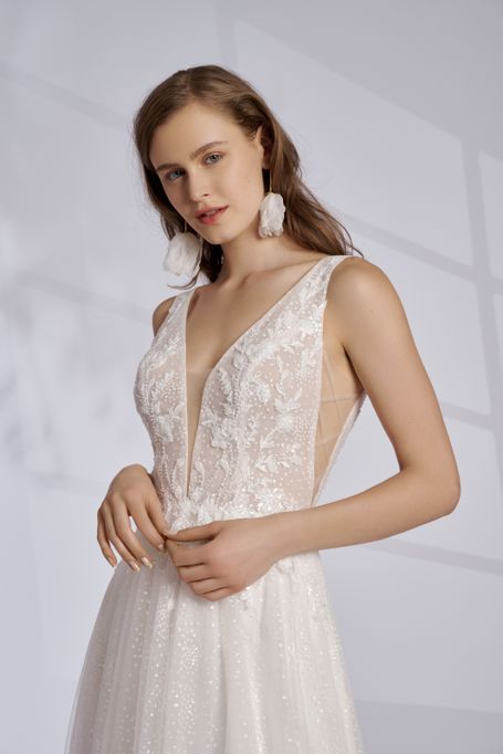 Glitzer Brautkleid mit Punkten